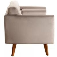 Poltrona Decorativa Luma Veludo Capuccino Com Pés Em Madeira - 2