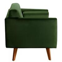 Poltrona Decorativa Luma Veludo Verde Com Pés Em Madeira - 2