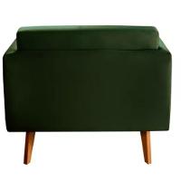 Poltrona Decorativa Luma Veludo Verde Com Pés Em Madeira - 5