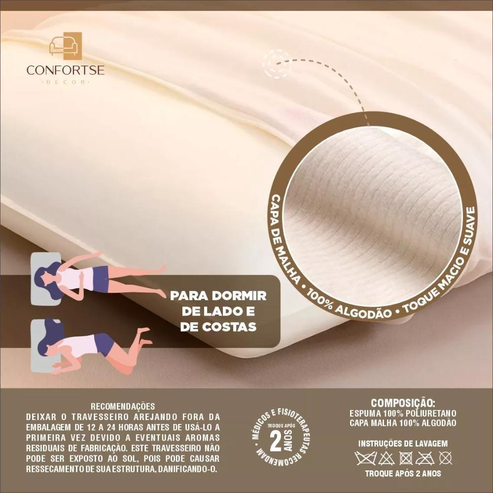 Kit 2 Travesseiros Nasa Viscoelástico Médio 60x40 Cm - 4