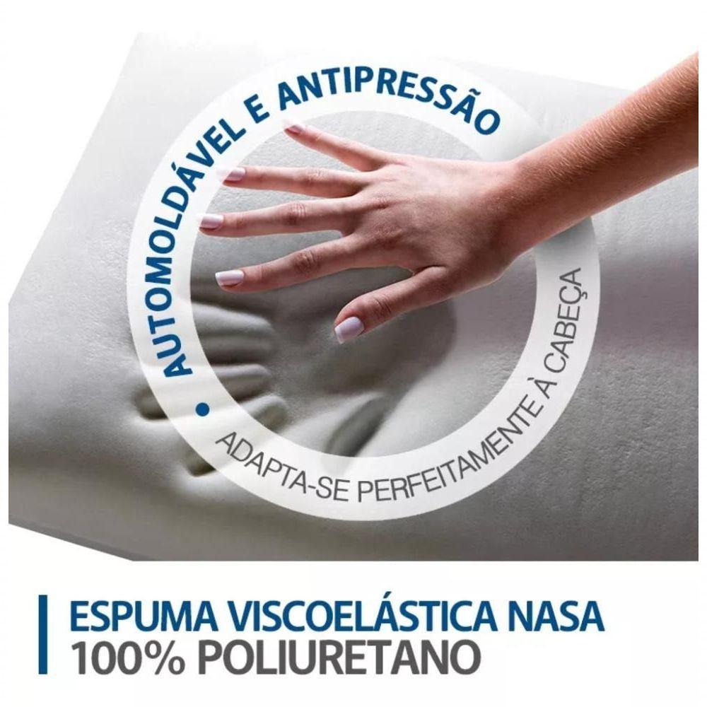 Kit 2 Travesseiros Nasa Viscoelástico Médio 60x40 Cm - 10