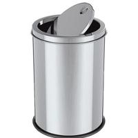 Lixeira Em Inox Basculante 12 Litros Cesto De Lixo Tampa Giratoria Vai E Vem Luxo Grande Banheiro Cozinha Escritorio - 4