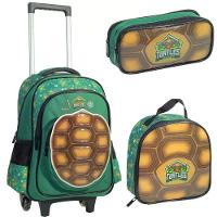 Kit Mochila Rodinha Lancheira Estojo Duplo Tartarugas Ninja Yepp - 1