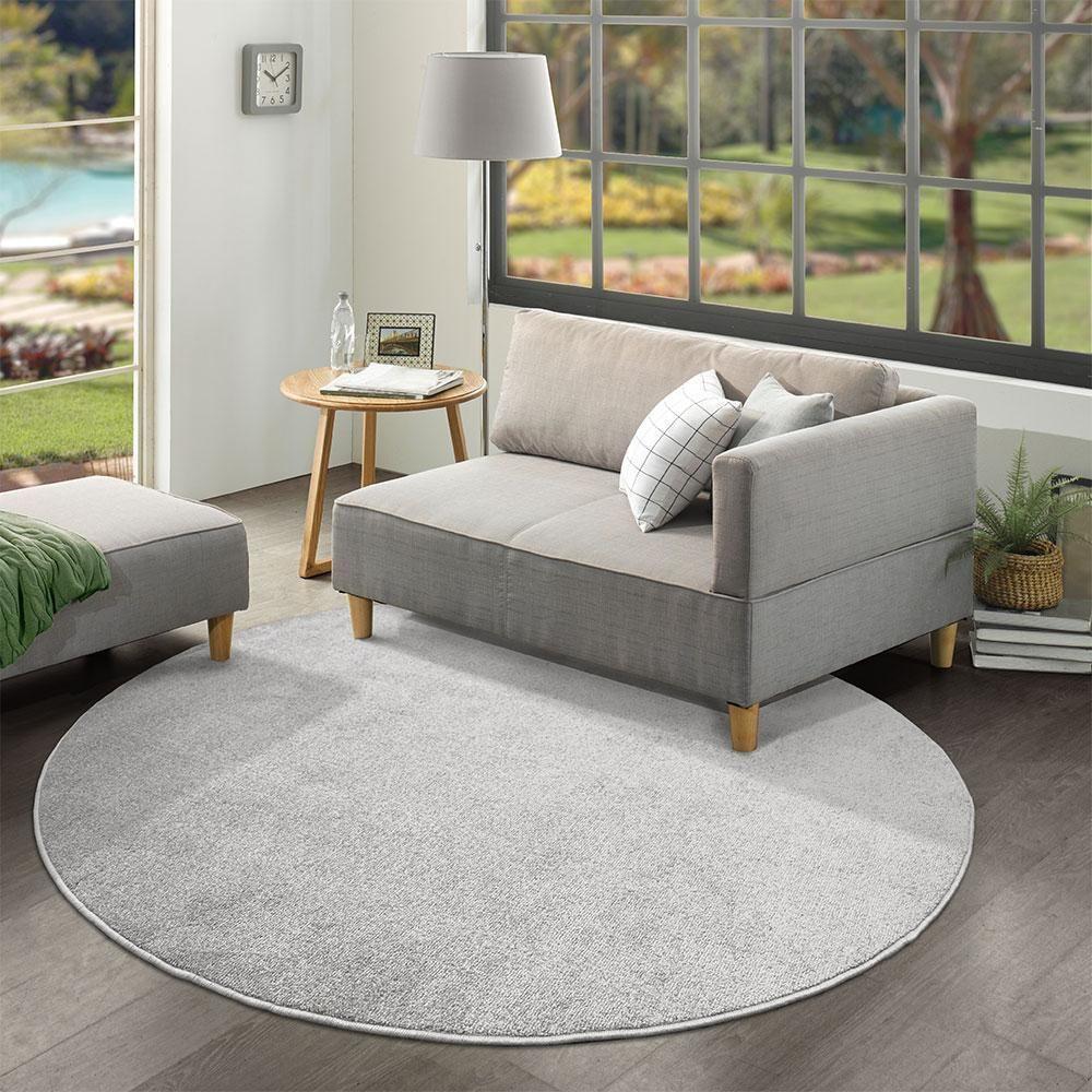 Tapete Relex N Prata 130xredondo Tapetes São Carlos - 1