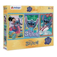 Quebra-cabeça Stitch - 3 Cenas 300 Peças Xalingo Quebra-cabeça 3x100 Stitch 300 Peças Xalingo - 1