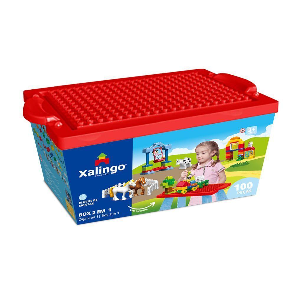 Bloco De Montar Grande Box 2 Em 1 100 Peças Xalingo - 2