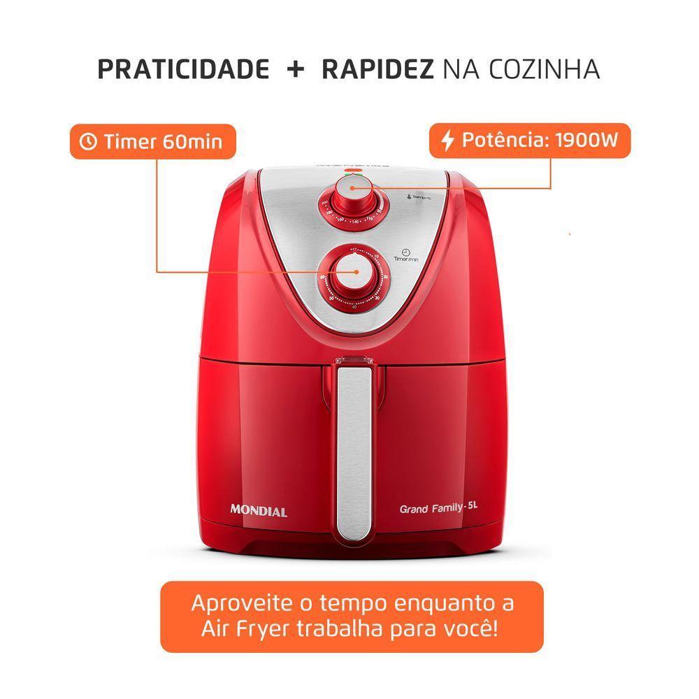 Fritadeira Air Fryer 5 Litros Afn-50-ri Mondial Afn-50-ri 127v-60hz . - 5