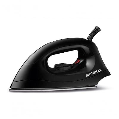 Ferro a Seco Mondial FSN-55-B com Base de Alumínio Polido Preto 1000W 220V