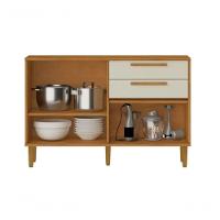 Balcão 3 Portas 2 Gavetas Lorena Kaiki Móveis - Nature/off - 3