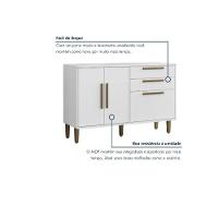 Balcão 3 Portas 2 Gavetas Lorena Kaiki Móveis - Branco