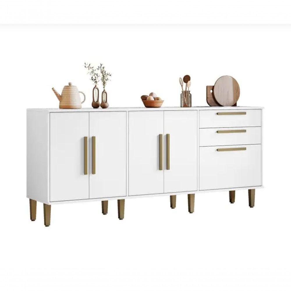 Balcão 5 Portas 2 Gavetas Lorena Kaiki Móveis -branco - 2