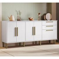 Balcão 5 Portas 2 Gavetas Lorena Kaiki Móveis -branco - 1