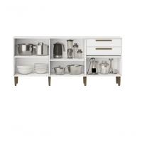 Balcão 5 Portas 2 Gavetas Lorena Kaiki Móveis -branco - 3