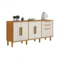 Balcão 5 Portas 2 Gavetas Lorena Kaiki Móveis - Nature/off - 1