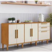 Balcão 5 Portas 2 Gavetas Lorena Kaiki Móveis - Nature/off - 2