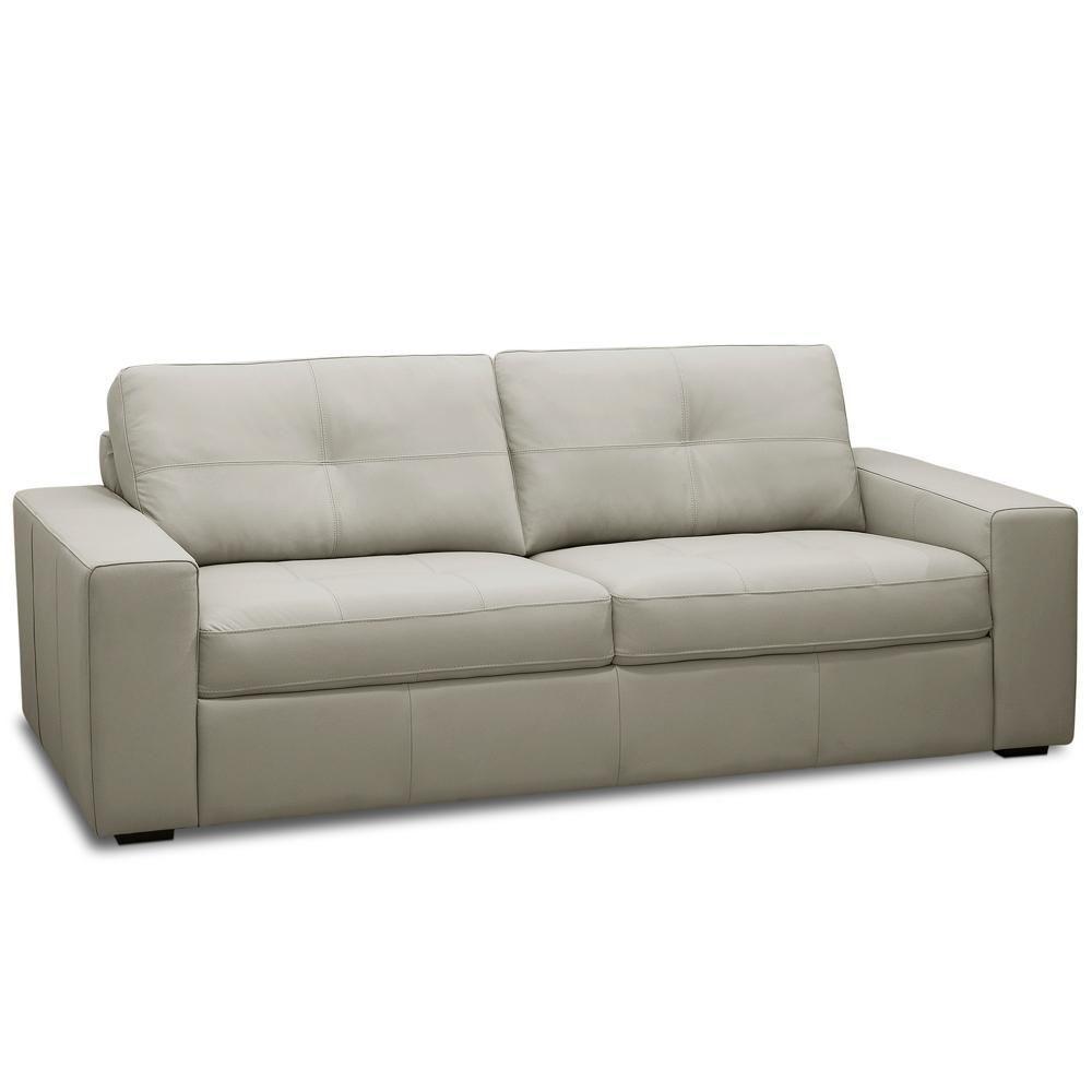 Sofá 3 Lugares Para Sala De Estar Living 235cm Vienne L06 Couro Pérola - Lyam Decor - 1