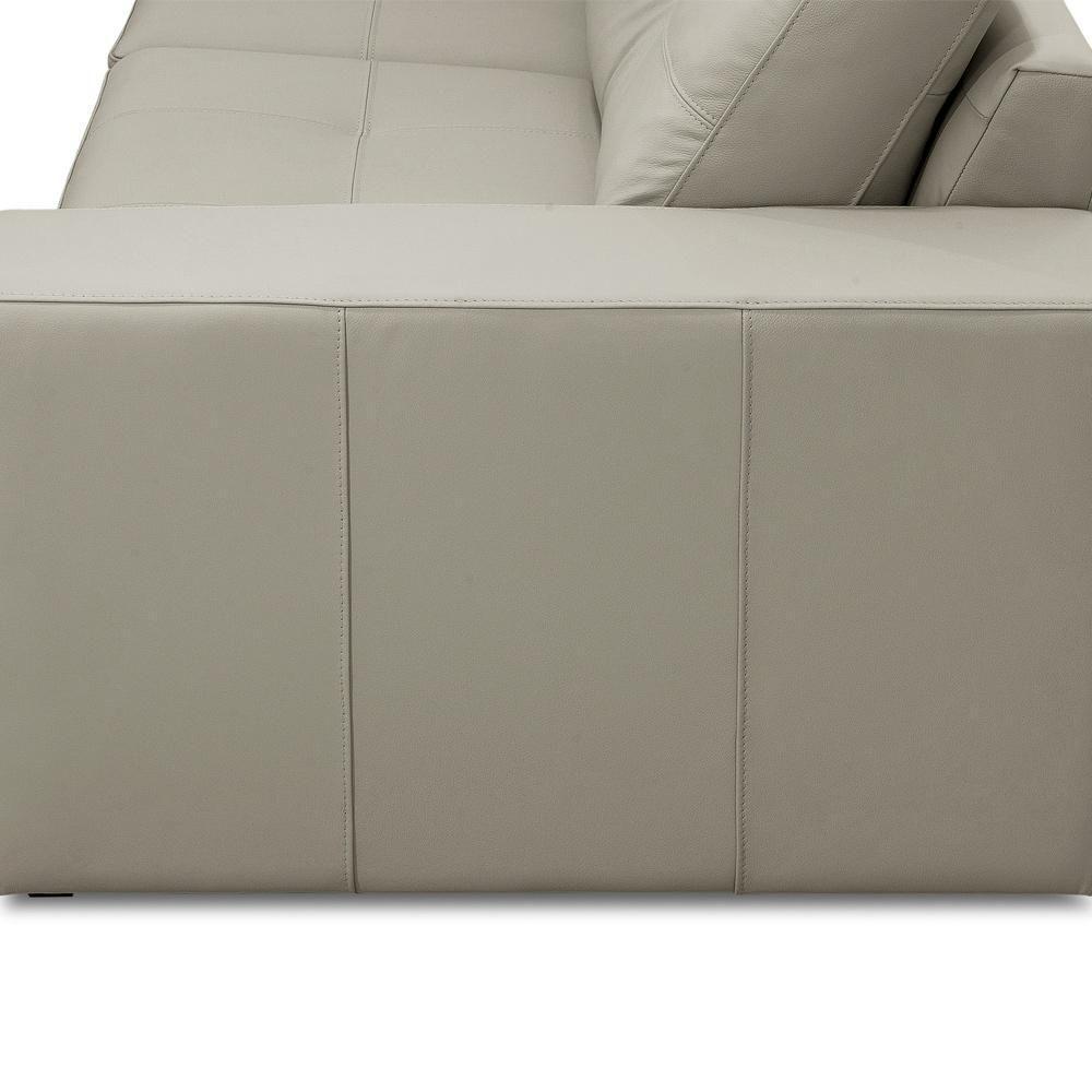 Sofá 3 Lugares Para Sala De Estar Living 235cm Vienne L06 Couro Pérola - Lyam Decor - 8