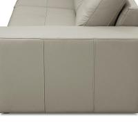 Sofá 3 Lugares Para Sala De Estar Living 235cm Vienne L06 Couro Pérola - Lyam Decor - 8