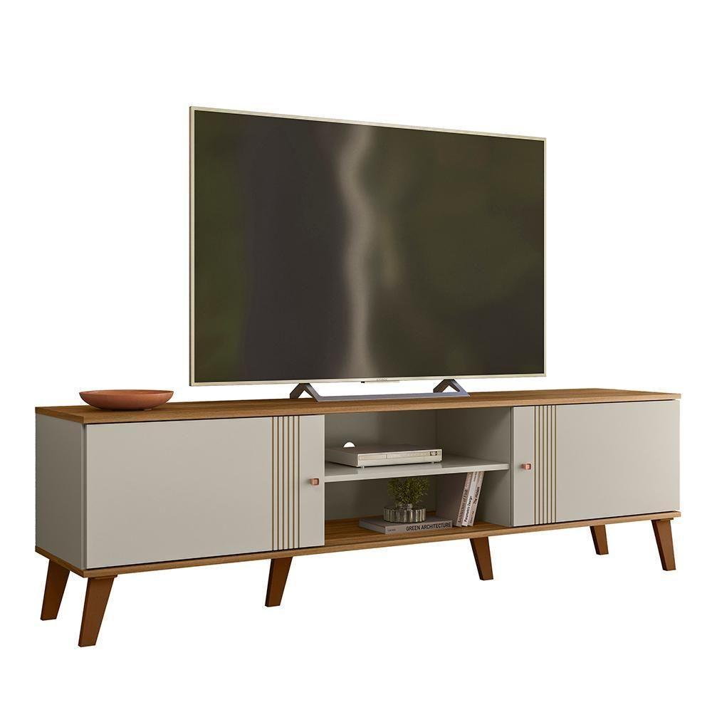 Rack Bancada Para Tv 75 Polegadas 180 Cm Denv Plla Off White Nature - 1