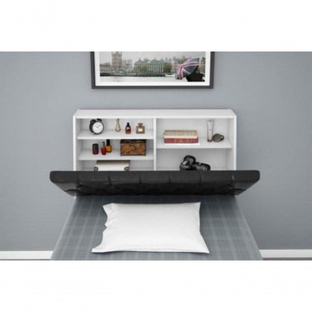 Cabeceira Box Solteiro Isis Branco Com Capitonê Preto - 1