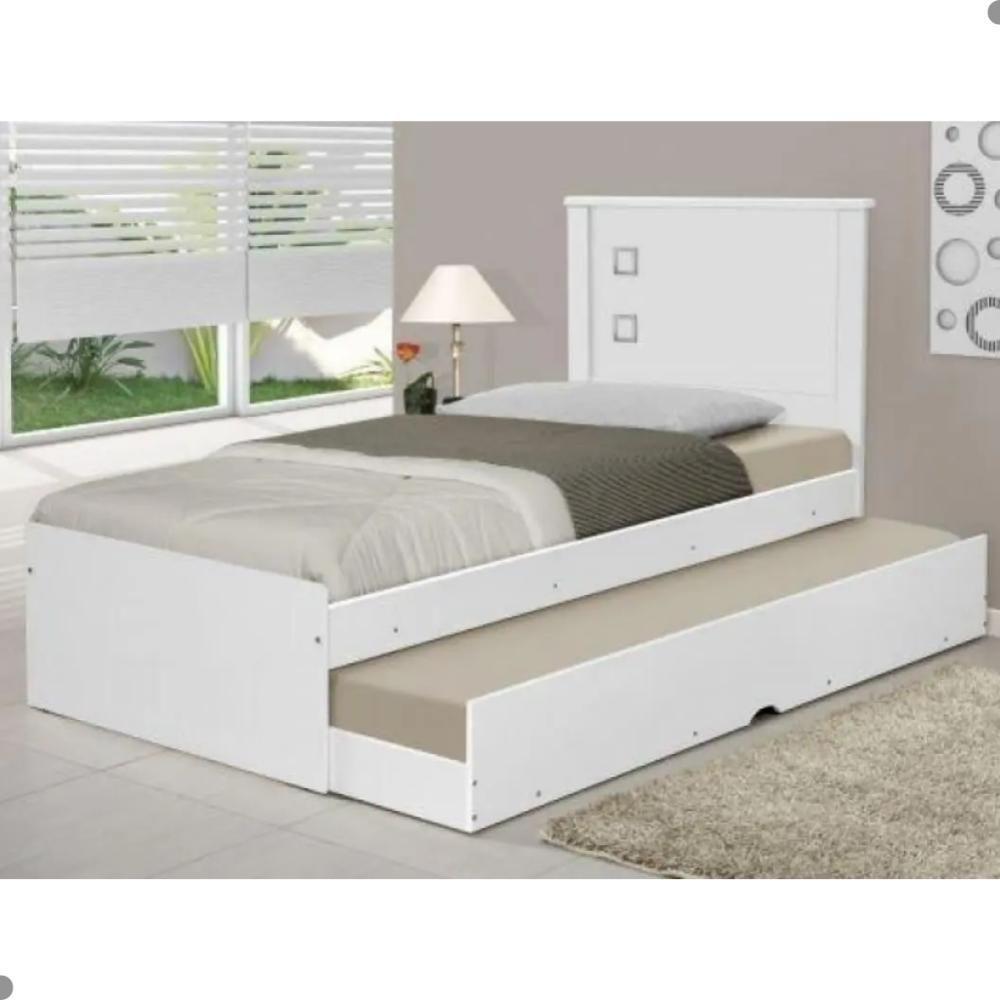 Bicama Com Cama Auxiliar Bibox Solteiro Diversas Cores - Branco - 1