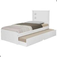 Bicama Com Cama Auxiliar Bibox Solteiro Diversas Cores - Branco - 3