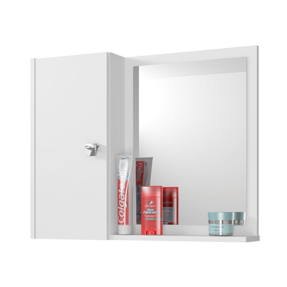 Armário Para Banheiro Com Espelho Maia Branco - 2