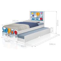 Bicama Juvenil Adesivada Balões Com Colchões - 1