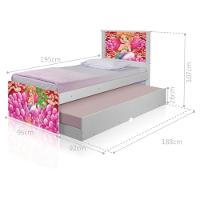 Bicama Juvenil Adesivada Sereia E Corais Com Colchões - 1