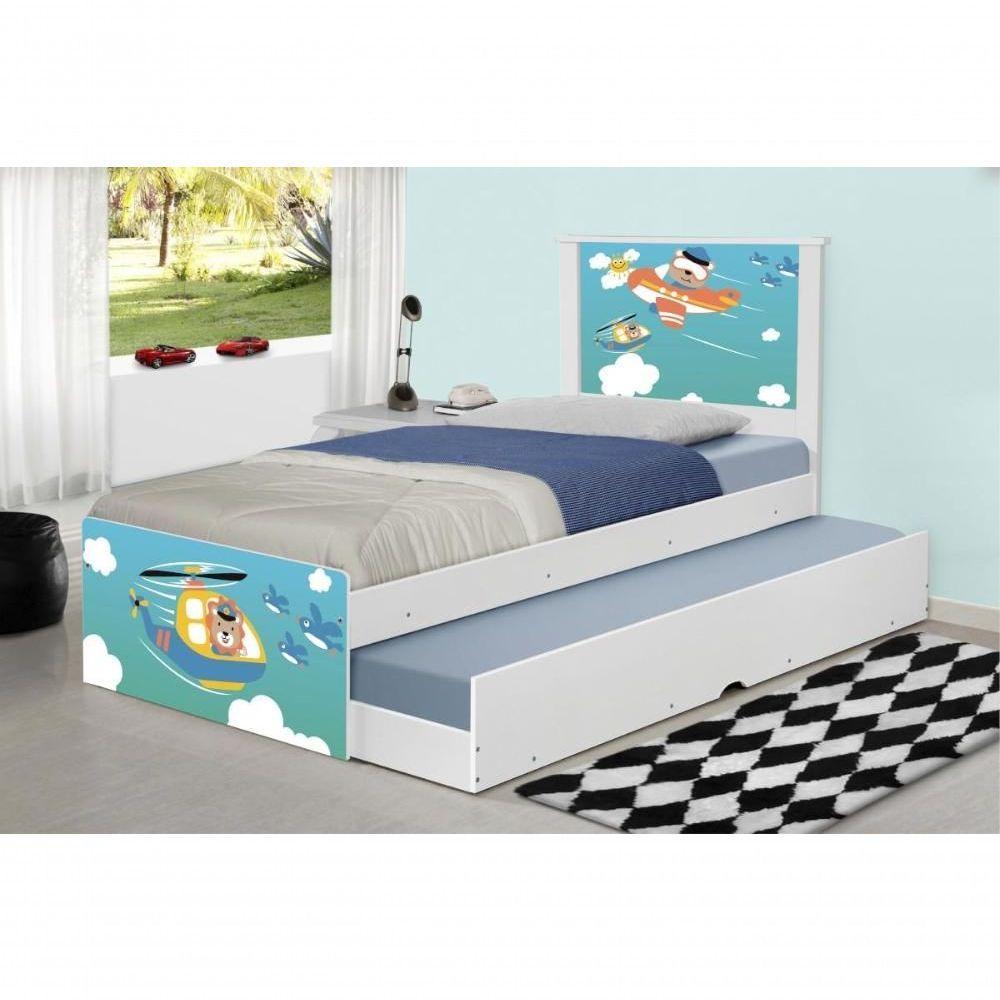 Bicama Juvenil Com Cabeceira Adesivada Patrulha Animal - 3