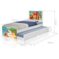 Bicama Juvenil Adesivada Terra Dos Dinossauros Com Colchões - 1