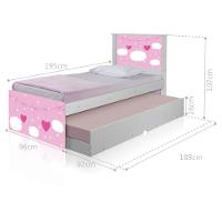 Bicama Juvenil Com Cabeceira Adesivada Nuvens Meninas - 1