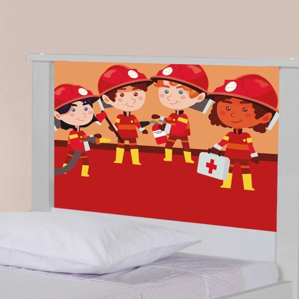 Bicama Juvenil Adesivada Tropa De Bombeiros Com Colchões - 4