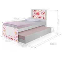 Bicama Juvenil Com Cabeceira Adesivada Rosas - 1