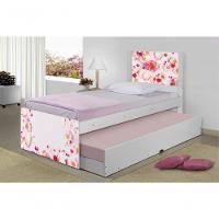 Bicama Juvenil Com Cabeceira Adesivada Rosas - 3