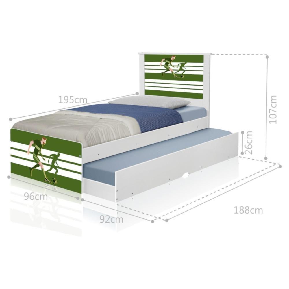 Bicama Juvenil Com Cabeceira Adesivada Futebol Jogador - 1