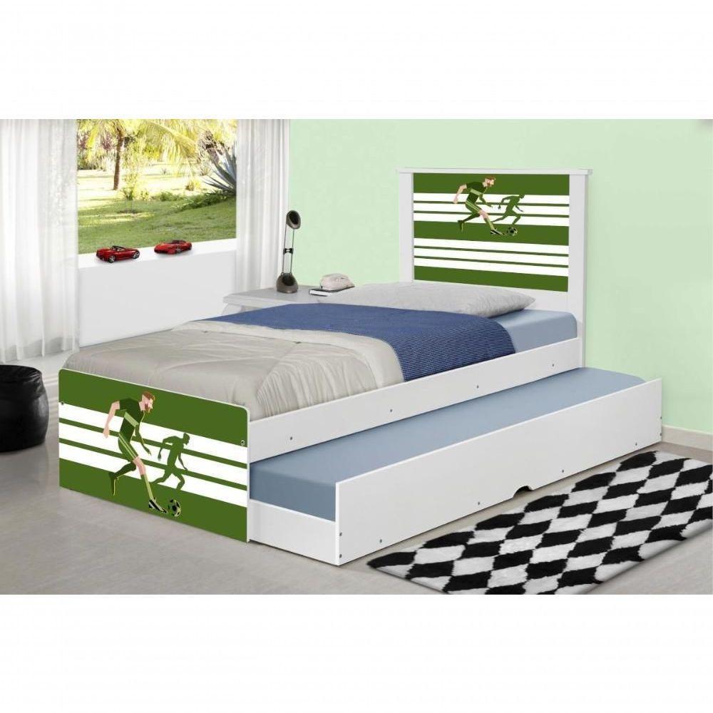 Bicama Juvenil Com Cabeceira Adesivada Futebol Jogador - 3