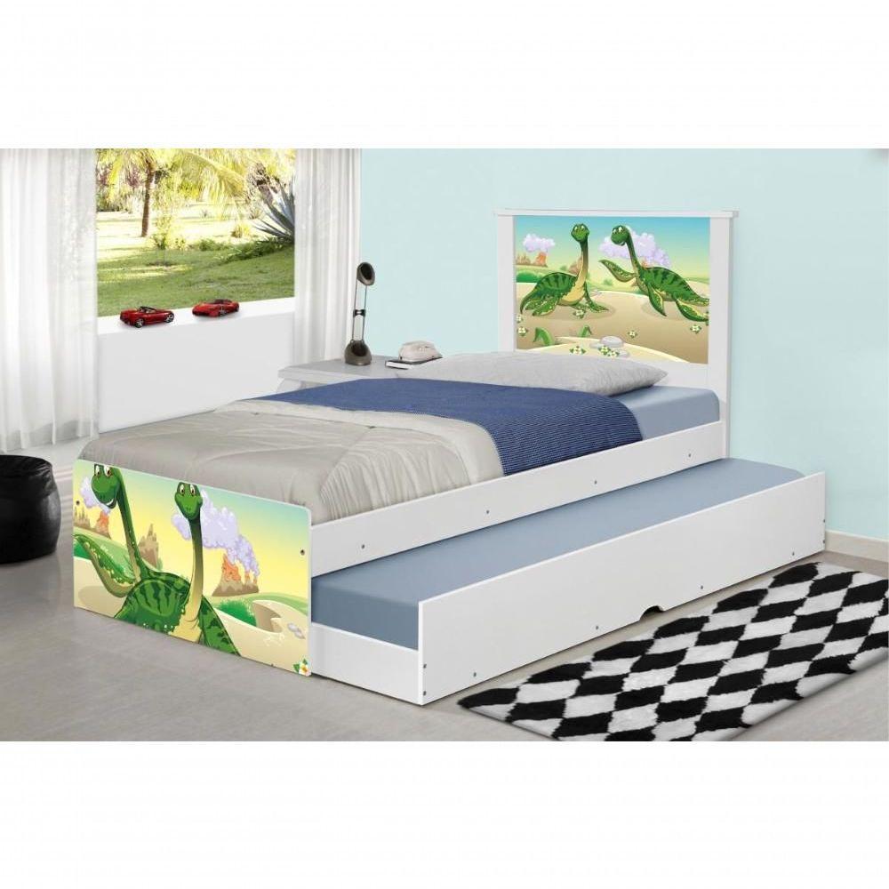 Bicama Juvenil Com Cabeceira Adesivada Dinossauros Irmãos - 1