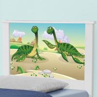 Bicama Juvenil Com Cabeceira Adesivada Dinossauros Irmãos