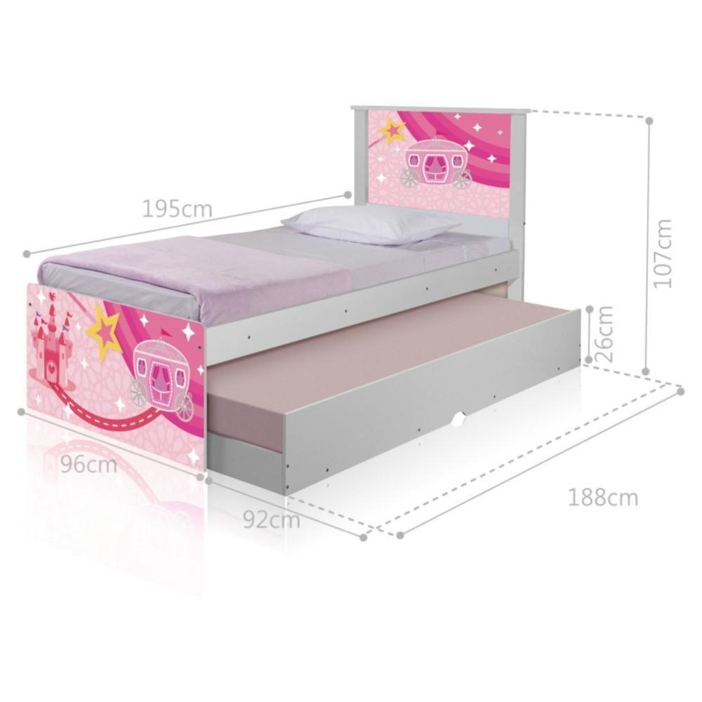 Bicama Juvenil Com Cabeceira Adesivada Carruagem Castelo - 1