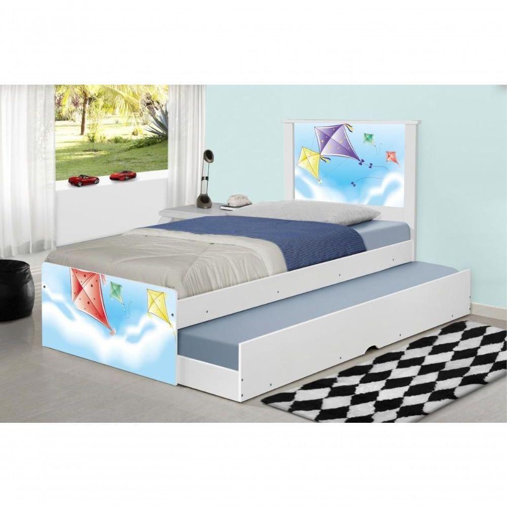 Bicama Juvenil Com Cabeceira Adesivada Pipas - 3