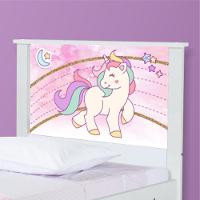 Bicama Juvenil Com Cabeceira Adesivada Unicórnio