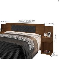 Cabeceira Box Ajustável Giovana Malbec Captonê Preto - 2