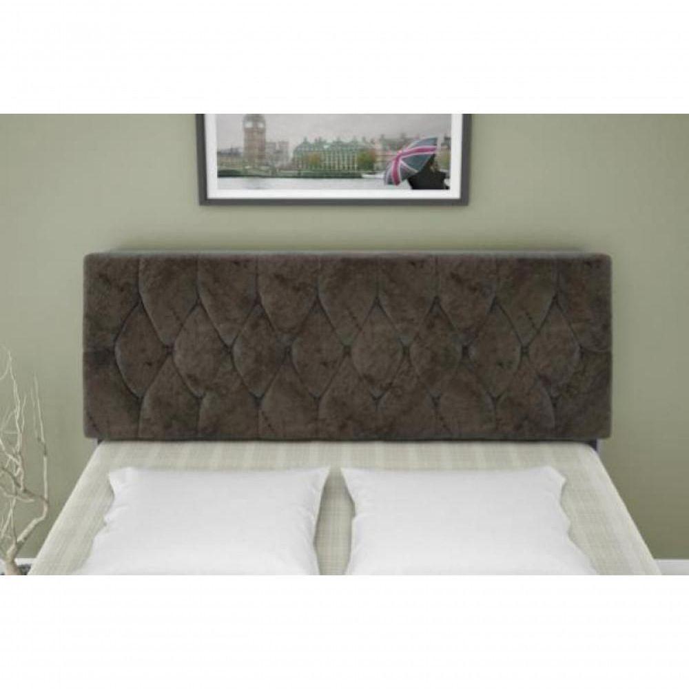 Cabeceira Box Casal Isis Branco Com Capitonê Marrom - 2