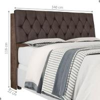 Cabeceira Box Casal Isis Chocolate Com Capitonê Marrom - 2