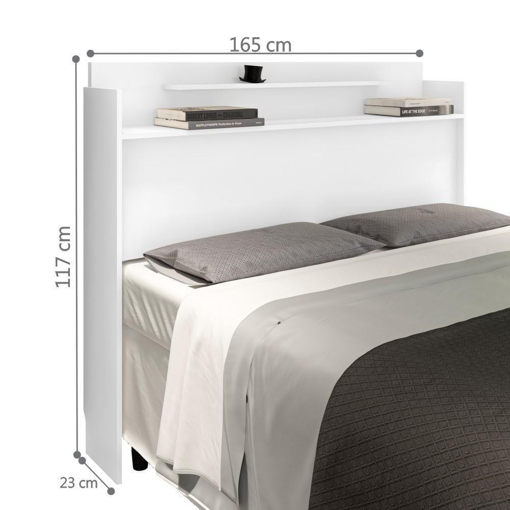 Cabeceira Box Com Prateleira Queen Austin Branco - 3