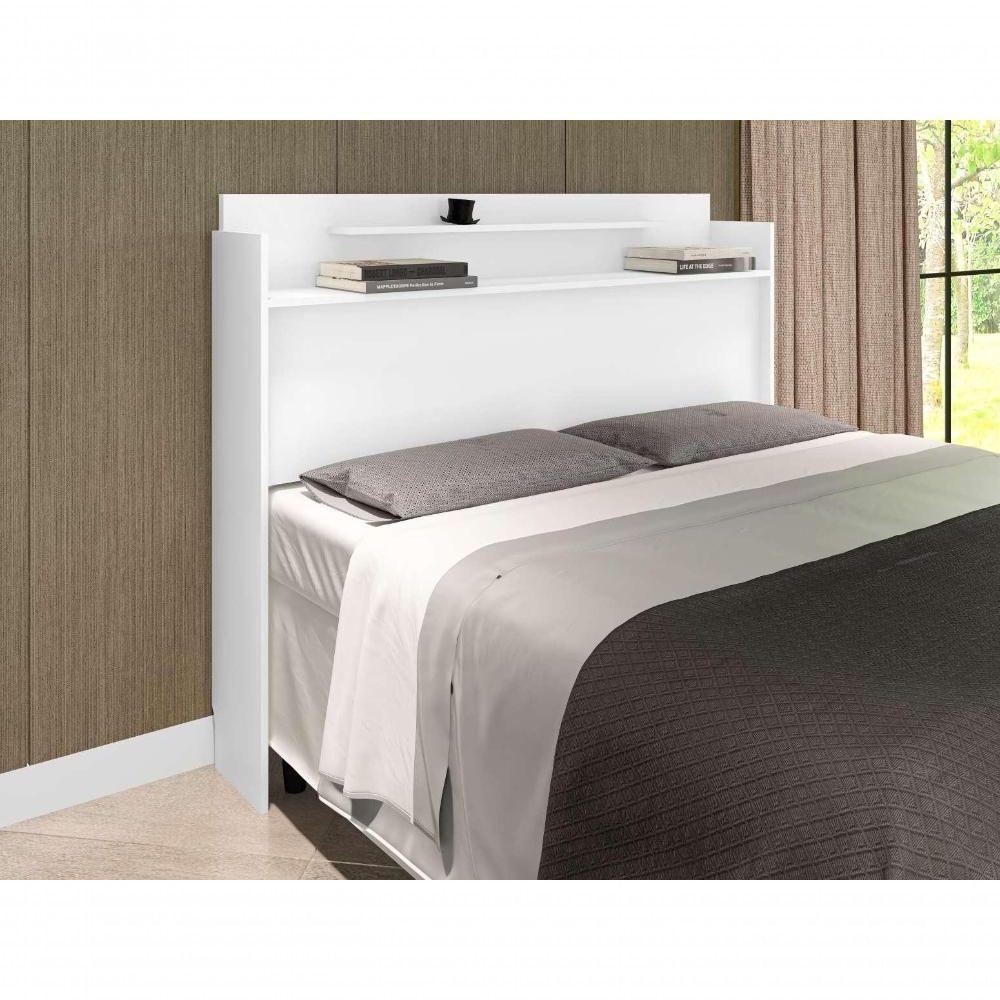 Cabeceira Box Com Prateleira Queen Austin Branco - 4