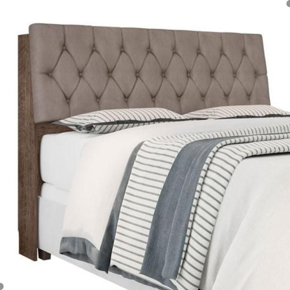 Cabeceira Box Casal Isis Chocolate Com Capitonê Bege Escuro - 3