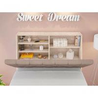 Cabeceira Box Solteiro Isis Amarula Com Capitonê Bege - 3