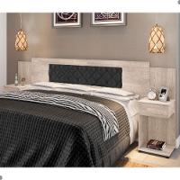 Cabeceira Box Bruna Amarula Com Capitonê Preto - 1